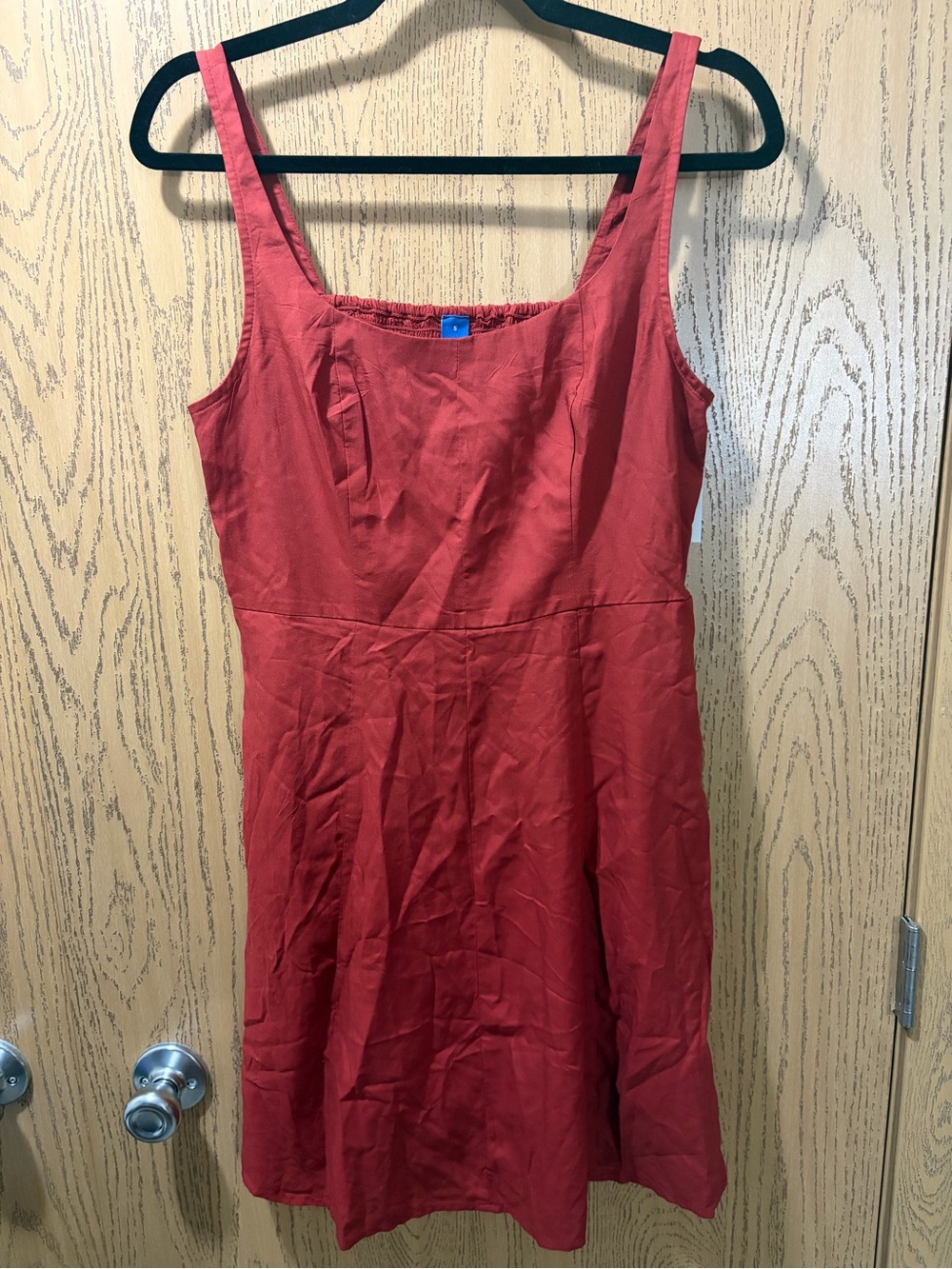 Old Navy Red Square Neck Fit & Flare Mini Dress Small